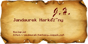 Jandaurek Harkány névjegykártya